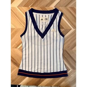 Adidas Pharrell Williams NY Tennis Tank Top White Navy Pinstripe XS Sporty NWOT